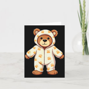 Teddy Bear Wearing Pajamas Card