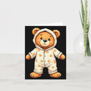 Teddy Bear Wearing Pajamas Card