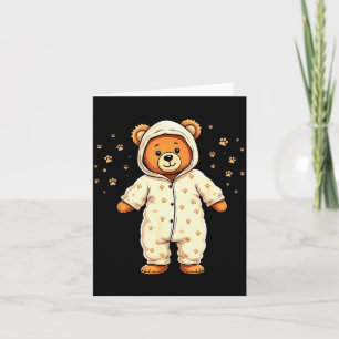 Teddy Bear Wearing Pajamas Card