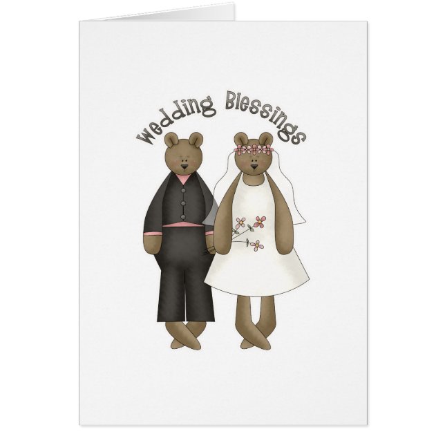 Teddy Bear Wedding Blessings Cards (Front)