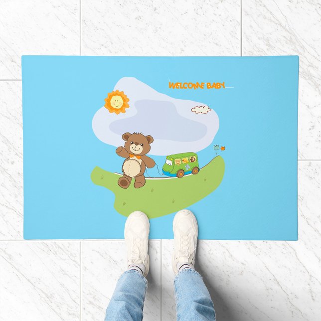 Teddy Bear Welcome Baby Nursery Design  Doormat (Creator Uploaded)