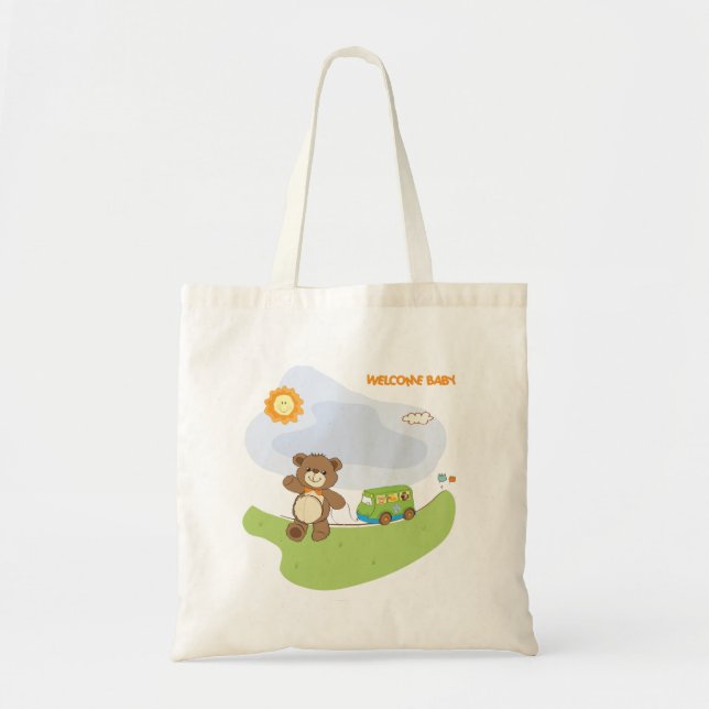 Teddy Bear Welcome Baby Nursery Design  Tote Bag (Front)