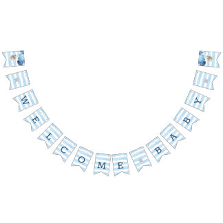Teddy Bear Welcome Baby Shower bunting banner
