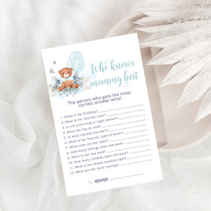 Teddy Bear Who Knows Mommy Best Baby Shower Game