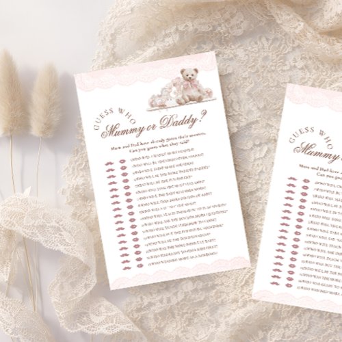 Teddy Bear Who Mommy or Daddy Baby Shower Game