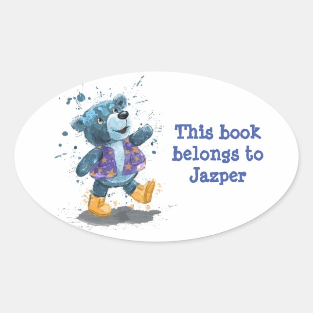Teddy Bear Willie Personalized Book Sticker (Front)