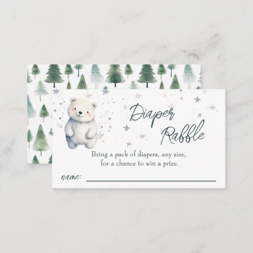 Teddy Bear Winter Baby Shower Diaper Request Enclosure Card