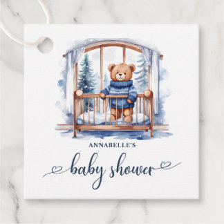 Teddy Bear Winter Boy Baby Shower  Favor Tags