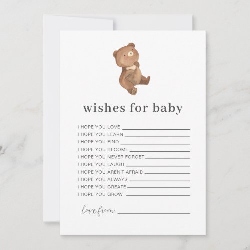 Teddy Bear Wishes for Baby Card