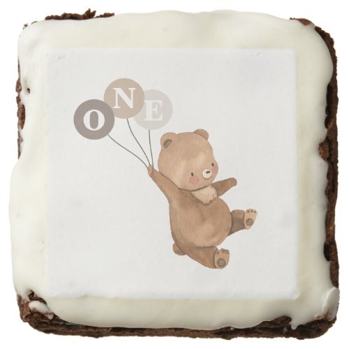Teddy Bear with 3 Brown Balloons Brownie
