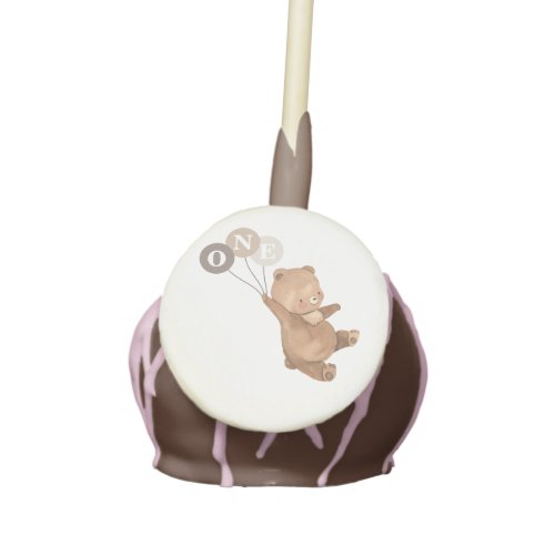 Teddy Bear with 3 Brown Balloons Cake Pops