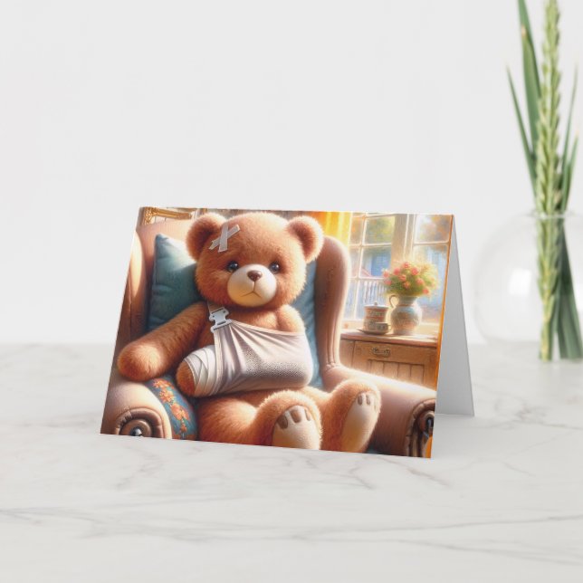 Teddy Bear With Arm In a Sling Card (Front)