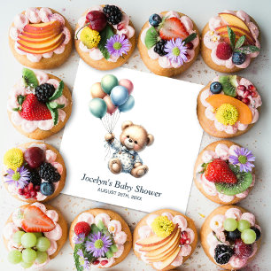 Teddy Bear with Balloons Baby Shower Napkins