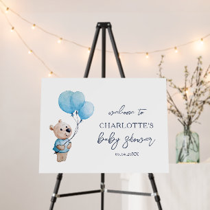 Teddy Bear with Balloons Baby Shower Welcome Foam Board