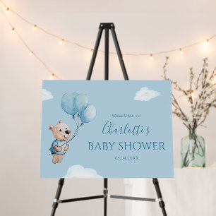 Teddy Bear with Balloons Baby Shower Welcome Foam Board