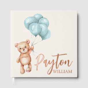 Teddy Bear with Balloons Foil Guest Book