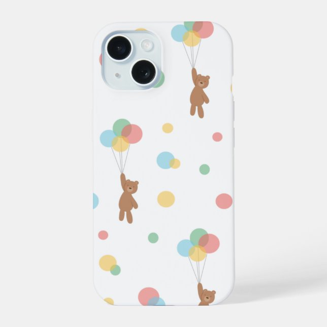 Teddy Bear with Balloons  Iphone Case (Back)
