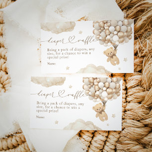 Teddy Bear with Balloons Neutral Baby Shower  Enclosure Card