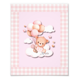 Teddy Bear with Balloons Photo Print
