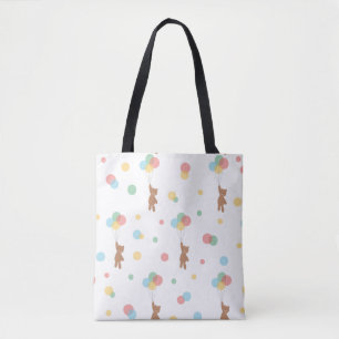 Teddy Bear with Balloons Tote Bag
