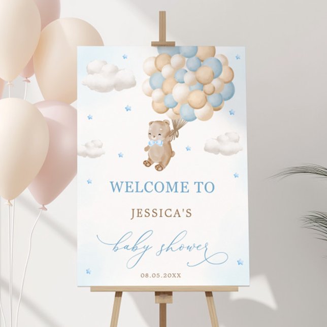 Teddy Bear with Blue Balloons Baby Shower Foam Board (Creator Uploaded)