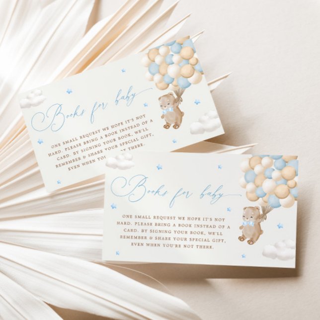 Teddy Bear with Blue Balloons Book Request Enclosure Card (Creator Uploaded)