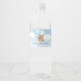 Teddy Bear Blue Water Bottle Label