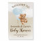Teddy Bear with Blue Balloons Welcome Sign