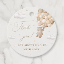 Teddy Bear with Brown Balloons Thank You