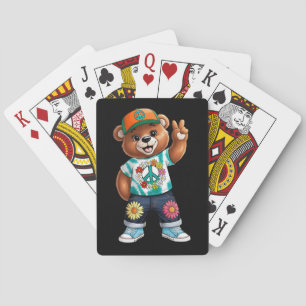 Teddy Bear with casual peaceful outfit 1 Poker Cards