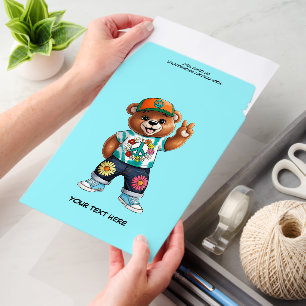Teddy Bear with casual peaceful outfit 1 + text Envelope Mailers