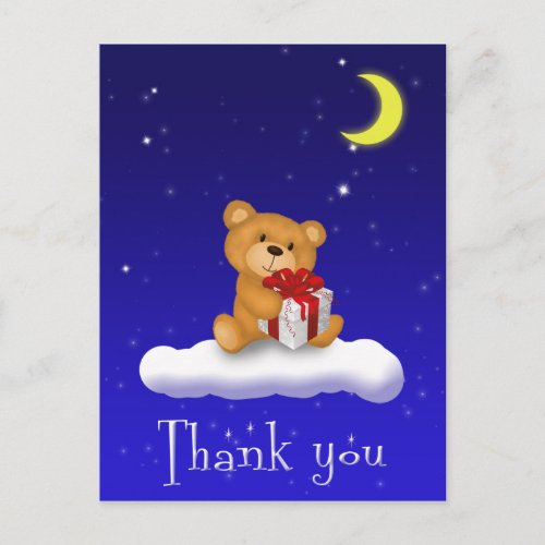 Teddy Bear with Gift Baby Shower Thank you Card