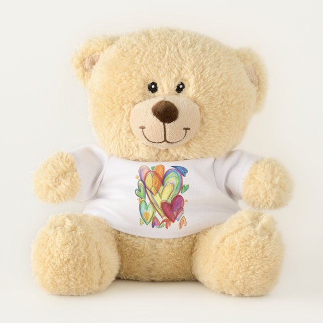 Teddy Bear With Healing Hearts Art Shirt (Front)