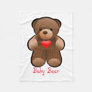Teddy Bear With Heart Fleece Blanket