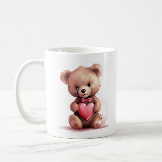 Teddy Bear with Heart Mug (Left)