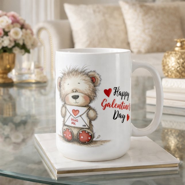 Teddy Bear with Heart-Sealed Envelope Coffee Mug (Creator Uploaded)