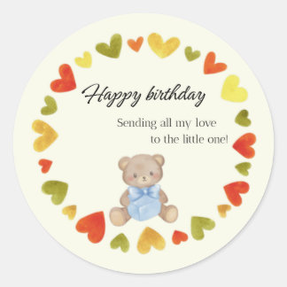 Teddy Bear with Love Birthday Sticker