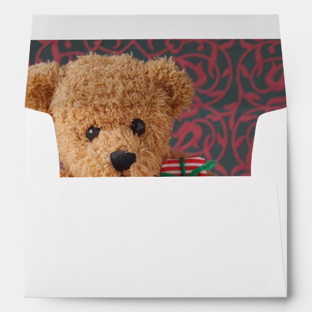 Teddy bear with many Christmas gifts Envelope (Back (Bottom))