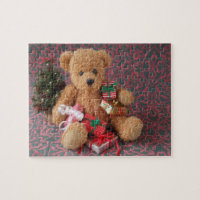 Teddy bear with many Christmas gifts Jigsaw Puzzle