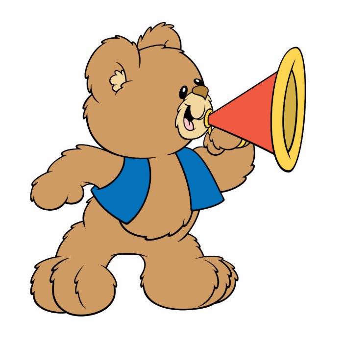 Teddy Bear with Megaphone Photo Cut Out