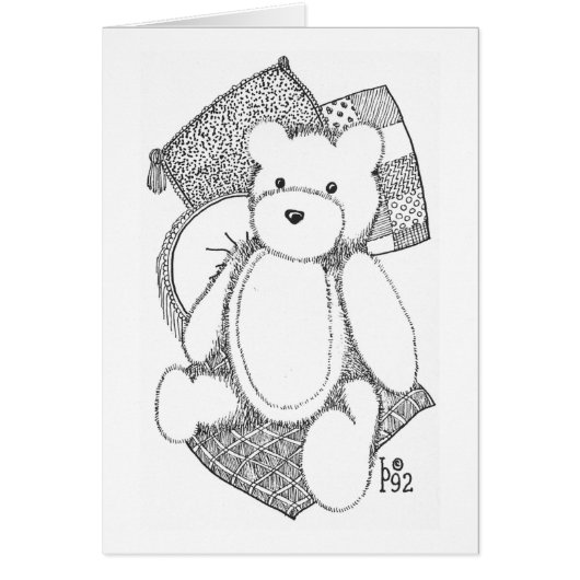 Teddy Bear with Pillows Cards (Front)