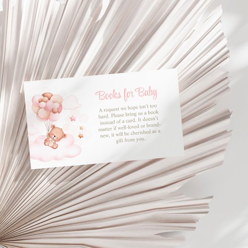 Teddy Bear with Pink Balloons Books for Baby Enclosure Card