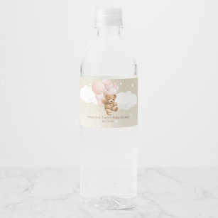 Teddy Bear Neutral Water Bottle Label