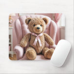 Teddy Bear With Pink Bow Mouse Pad