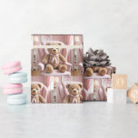 Teddy Bear With Pink Bow Wrapping Paper