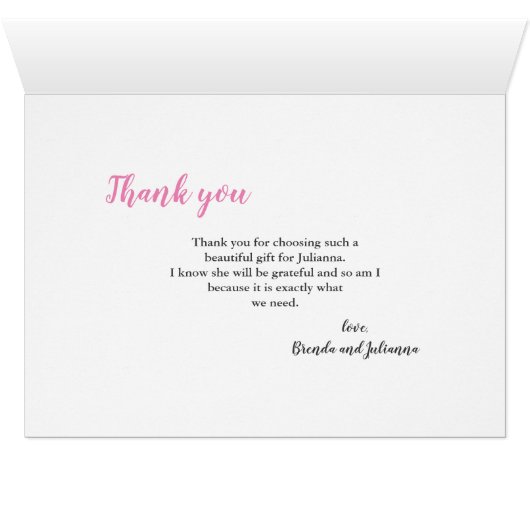 Teddy Bear with Red Bow Photo Thank You Notecard (Inside Horizontal (Bottom))