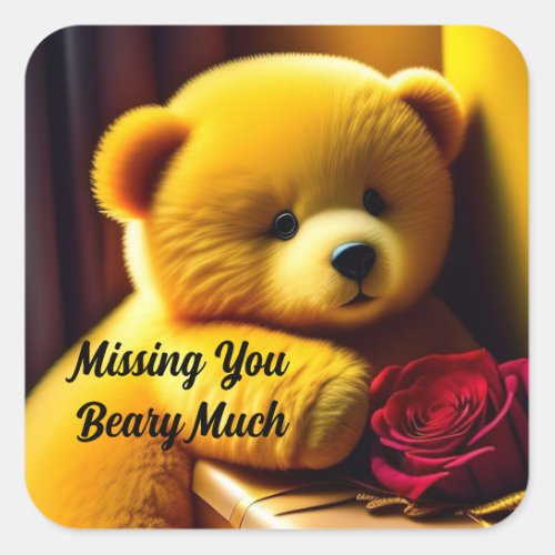 Teddy Bear With Rose Sticker