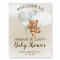 Teddy Bear with Sage Balloons Welcome Sign