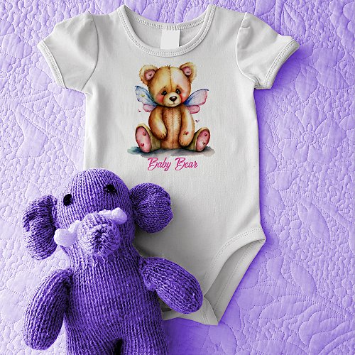 Teddy Bear with Wings Baby Bear Baby Bodysuit