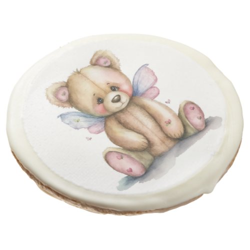 Teddy Bear with Wings Baby Shower Sugar Cookie